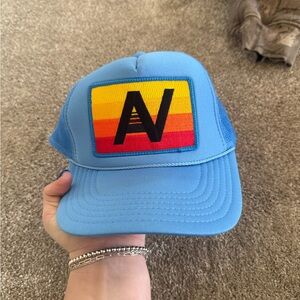 Blue  Trucker Hat with Rainbow Patch